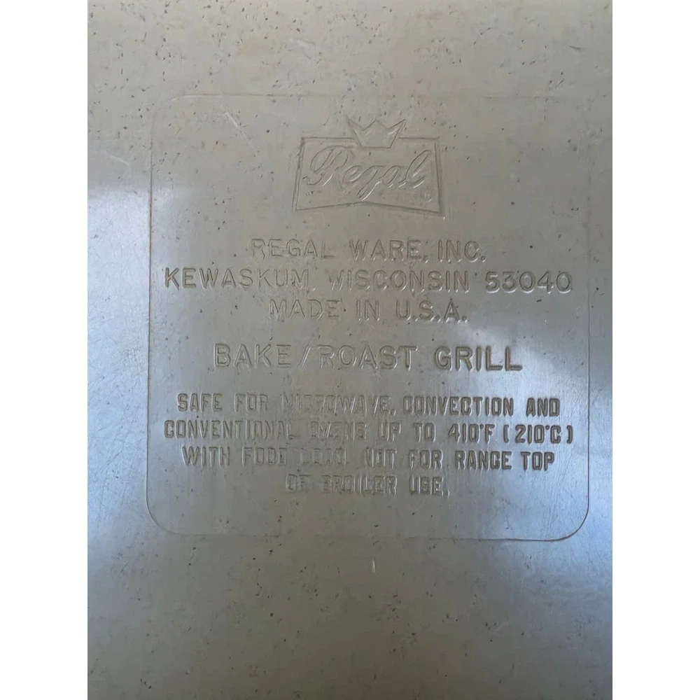 Regal Ware Roasting Rack Bake Roast Grill Set Tan Speckled Microwave Oven Safe